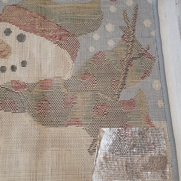 Snowman red Cardinals snow rug mat xmas decor - Picture 12 of 13